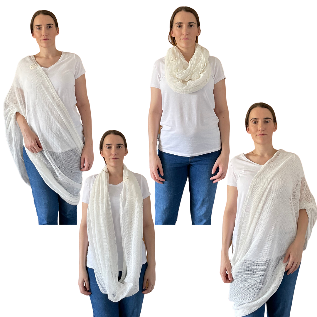 Breastfeeding Cover and Scarf-Demonstration of How the Nursing Cover Can be Worn.