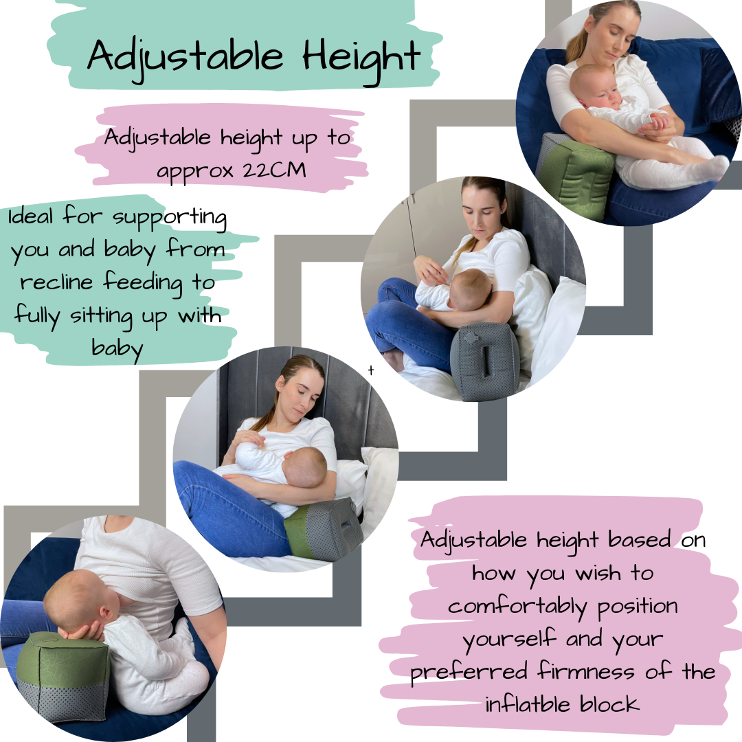 Breastfeeding Pillow-Nursing Pillow- Nursing Positions Showing Adjustable Height